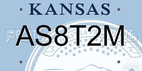 AS8T2M Kansas License Plate