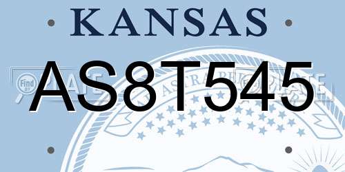 AS8T545 Kansas License Plate