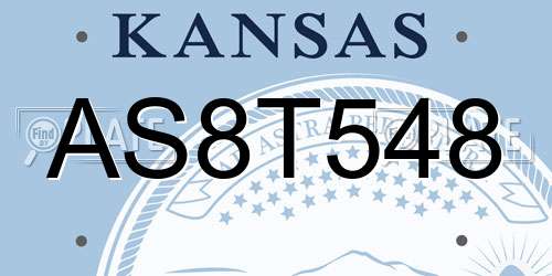 AS8T548 Kansas License Plate