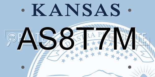 AS8T7M Kansas License Plate