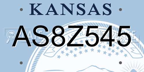AS8Z545 Kansas License Plate