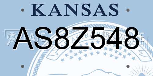 AS8Z548 Kansas License Plate