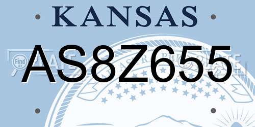 AS8Z655 Kansas License Plate