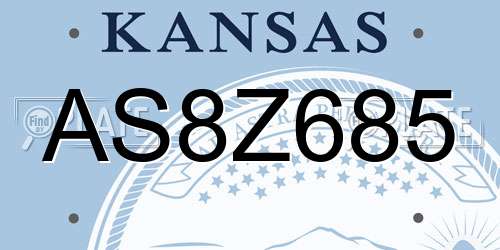 AS8Z685 Kansas License Plate