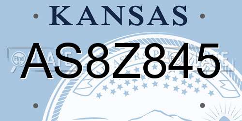 AS8Z845 Kansas License Plate