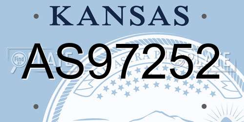 AS97252 Kansas License Plate
