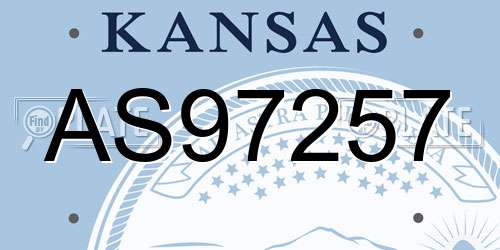 AS97257 Kansas License Plate
