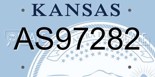 AS97282 Kansas License Plate