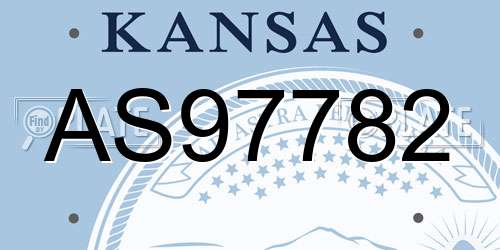 AS97782 Kansas License Plate
