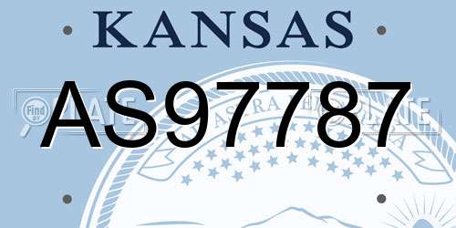 AS97787 Kansas License Plate