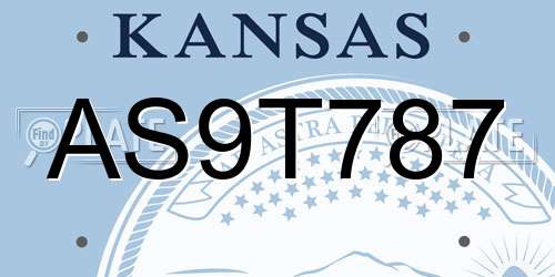 AS9T787 Kansas License Plate