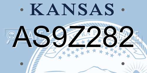 AS9Z282 Kansas License Plate