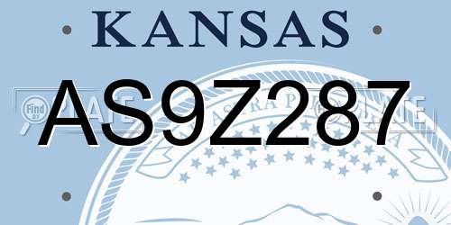 AS9Z287 Kansas License Plate