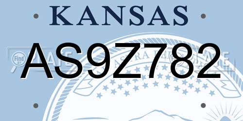 AS9Z782 Kansas License Plate