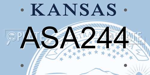 ASA244 Kansas License Plate