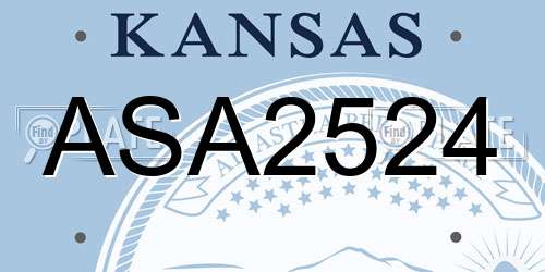 ASA2524 Kansas License Plate