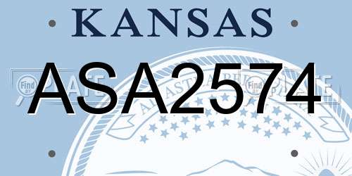 ASA2574 Kansas License Plate