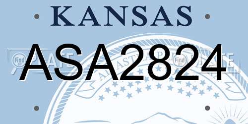 ASA2824 Kansas License Plate
