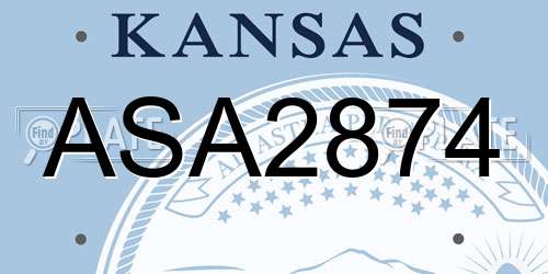 ASA2874 Kansas License Plate