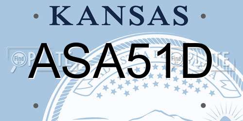ASA51D Kansas License Plate