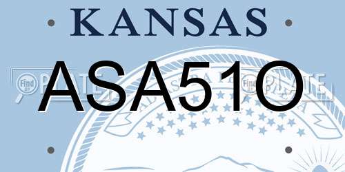 ASA51O Kansas License Plate