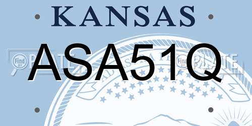 ASA51Q Kansas License Plate