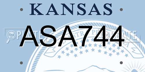 ASA744 Kansas License Plate