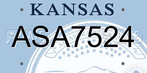 ASA7524 Kansas License Plate