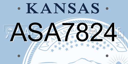 ASA7824 Kansas License Plate
