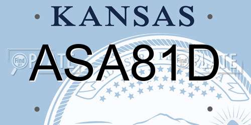 ASA81D Kansas License Plate