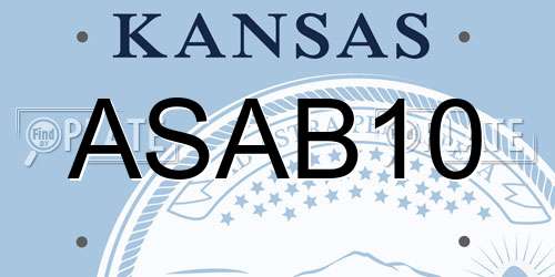 ASAB10 Kansas License Plate