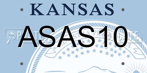 ASAS10 Kansas License Plate