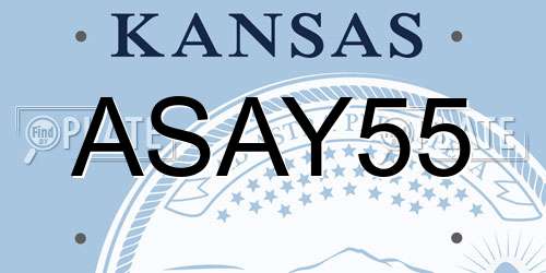 ASAY55 Kansas License Plate