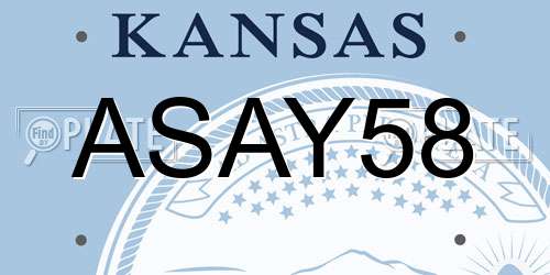 ASAY58 Kansas License Plate