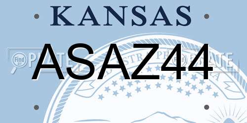 ASAZ44 Kansas License Plate