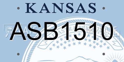 ASB1510 Kansas License Plate