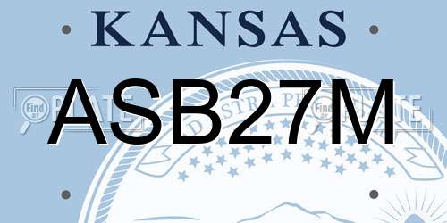 ASB27M Kansas License Plate