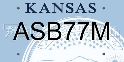 ASB77M Kansas License Plate