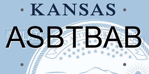 ASBTBAB Kansas License Plate