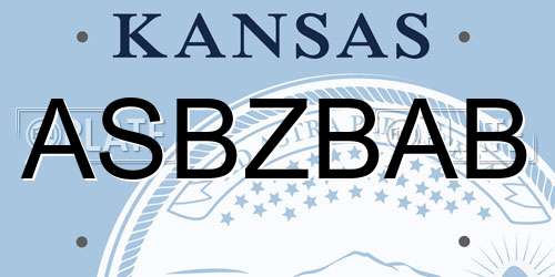 ASBZBAB Kansas License Plate