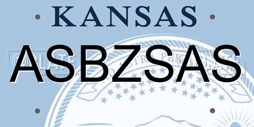 ASBZSAS Kansas License Plate