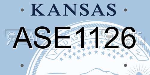 ASE1126 Kansas License Plate
