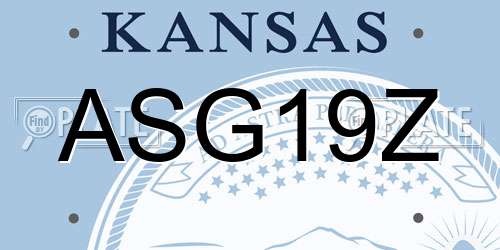 ASG19Z Kansas License Plate
