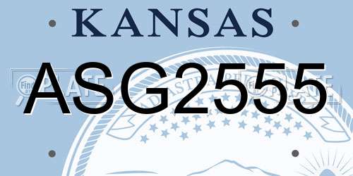 ASG2555 Kansas License Plate