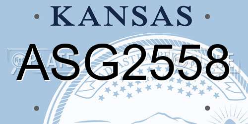 ASG2558 Kansas License Plate