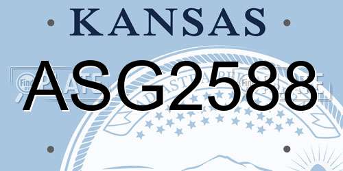 ASG2588 Kansas License Plate