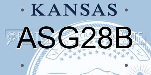 ASG28B Kansas License Plate