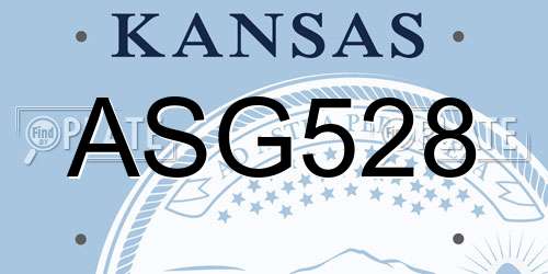 ASG528 Kansas License Plate