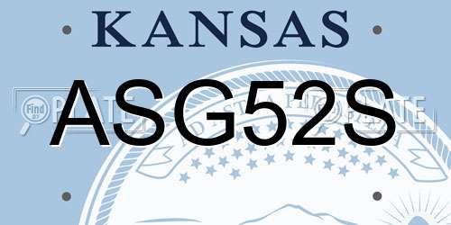ASG52S Kansas License Plate