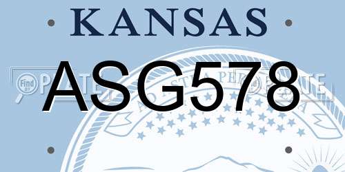 ASG578 Kansas License Plate